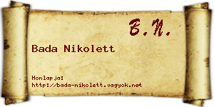 Bada Nikolett névjegykártya