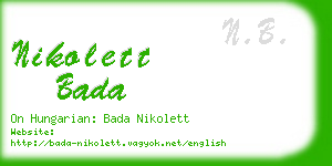 nikolett bada business card